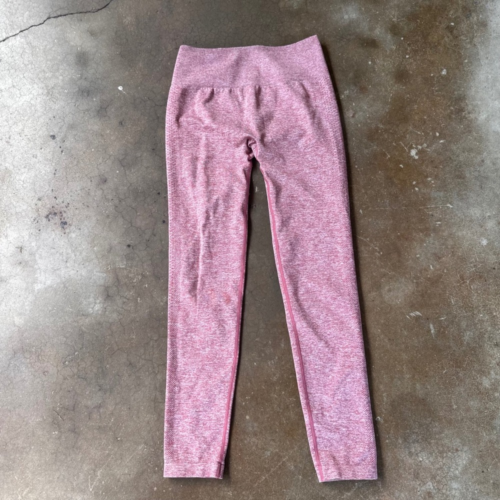 FIGS Seamless Leggings Women M Pink Excellent Marled High Rise Athletic Pants